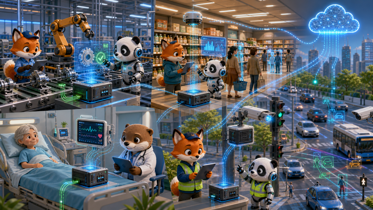 Edge computing ?ng d?ng trong s?n xu?t b?n l? y t? giao th?ng v? ?? th? th?ng minh