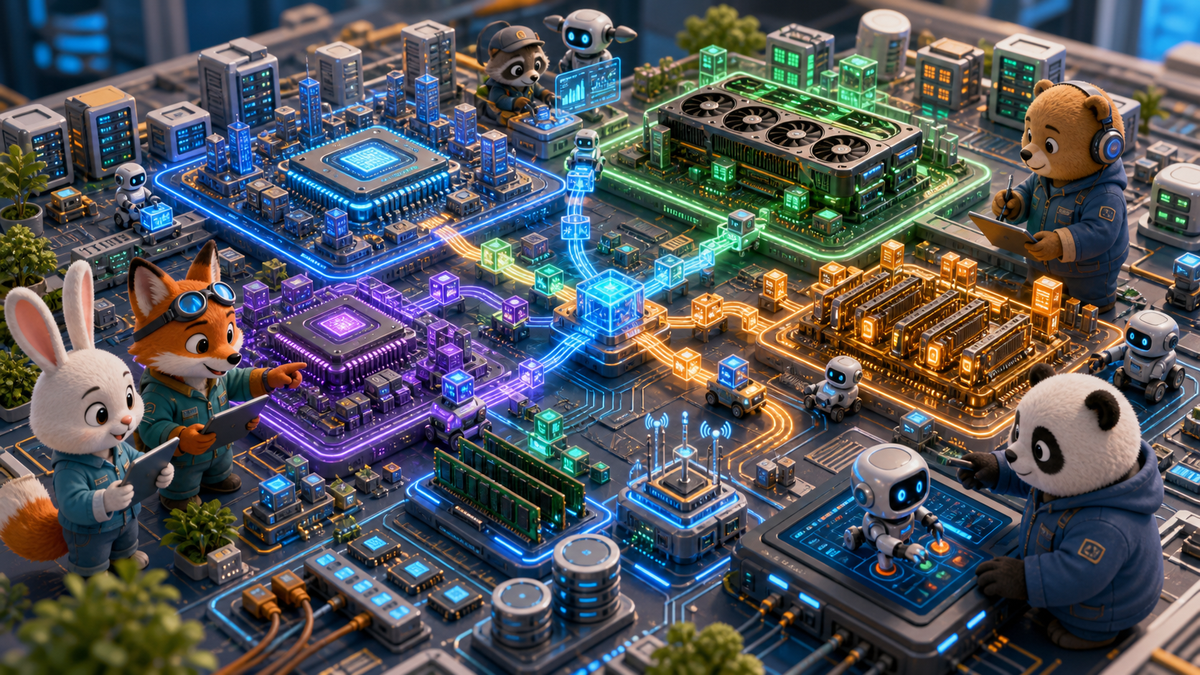 Ki?n tr?c d? th? k?t h?p CPU GPU NPU v? accelerator trong c?ng h? th?ng